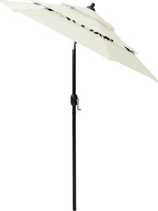 vidaXL 3-poziomowy parasol na aluminiowym słupku, piaskowy, 2 m 4