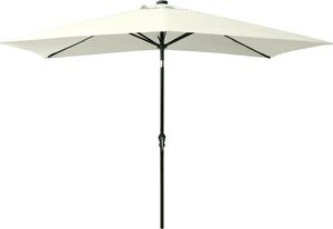 vidaXL Parasol z lampkami LED, na stalowym słupku, piaskowy, 2x3 m 5
