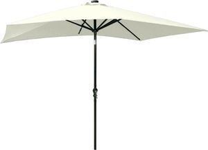 vidaXL Parasol z lampkami LED, na stalowym słupku, piaskowy, 2x3 m 6