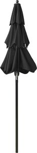 vidaXL 3-poziomowy parasol na aluminiowym słupku, czarny, 2 m 5