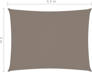 vidaXL Prostokątny żagiel ogrodowy, tkanina Oxford, 3x4,5 m, taupe 6