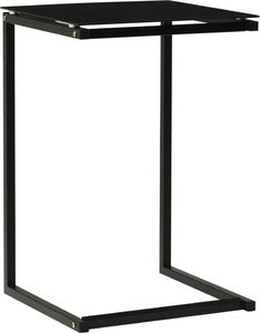 vidaXL Stolik boczny, czarny, 40x40x60 cm, szkło hartowane 1