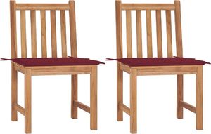vidaXL Krzesła ogrodowe z poduszkami, 2 szt., lite drewno tekowe 1