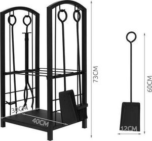 Ikonka Stojak na drewno z przyborami PK011 13