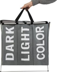 Kosz na pranie Ikonka 3 komorowy na stelażu składany 2