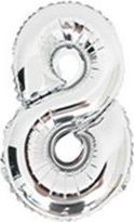 Ikonka Balon urodzinowy na hel cyfry "8" 76cm srebrny 1