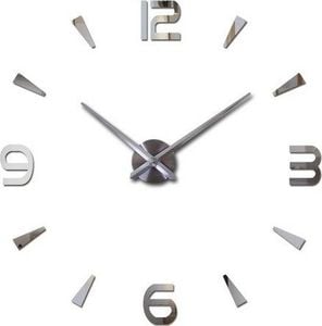 Ikonka Zegar ścienny duży 80-120cm srebrny 4 cyfry 1