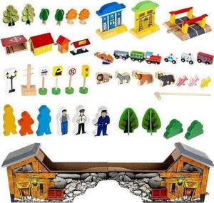 Ikonka Kolejka drewniana - tor 89 elementów 2