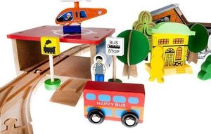 Ikonka Kolejka drewniana - tor 89 elementów 4