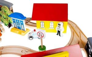 Ikonka Kolejka drewniana - tor 89 elementów 5