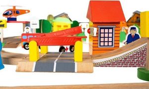 Ikonka Kolejka drewniana - tor 89 elementów 7