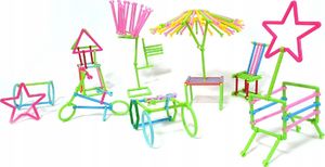 Ikonka Patyczki Słomki Konstrukcyjne, Klocki Edukacyjne 1000 Elementów 3