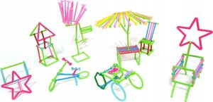 Ikonka Patyczki Słomki Konstrukcyjne, Klocki Edukacyjne 1000 Elementów 4