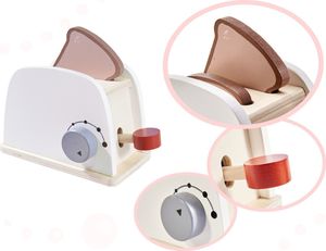 Ikonka Toster drewniany opiekacz + akcesoria biały 5