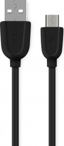 Kabel USB Mobilari USB-A - microUSB 1 m Czarny (M555031BK) 1