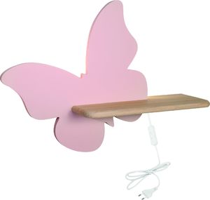 Candellux Półka LED różowa z drewna Candellux Butterfly 21-85177 dziecięca 1