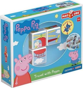 Trefl GEOMAG MagiCube Świnka Peppa / Peppa Pig - Podróż z Peppą - klocki magnetyczne 3el. G049 1