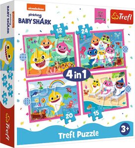 Trefl Puzzle 4w1 12,15,20,24el Rodzina Rekinów Baby Shark 34378 Trefl p8 1