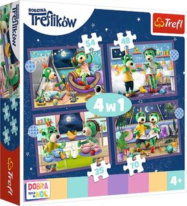 Trefl Puzzle 4w1 35,48,54,70el Trefliki przed snem Dobranoc, Trefliki na noc 34399 Trefl p8 1