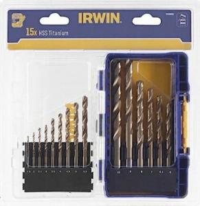 Wiertło Irwin IRWIN ZESTAW 15szt. HSS TiS 1.5mm, 2mm, 3.5mm, 4mm, 4.5mm 5mm, 5.5mm, 6mm, 6.5mm, 7mm, 8mm, 9mm, 10m IRWIW3038501 1