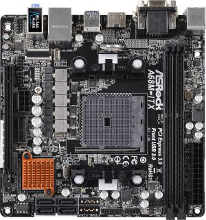 Płyta główna ASRock A68M-ITX, A68H, DualDDR3-2133, SATA3, RAID, HDMI, DVI, D-Sub, mITX (A68M-ITX) 3