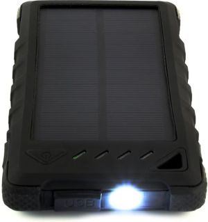 Powerbank PowerNeed Sunen Power Bank 8000mAh z panelem solarnym 0.95W, czarny (S8000B) 5
