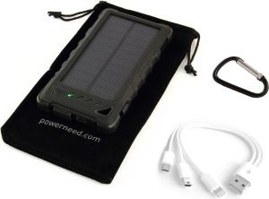 Powerbank PowerNeed Sunen Power Bank 8000mAh z panelem solarnym 0.95W, czarny (S8000B) 6