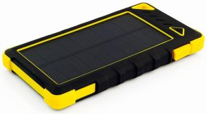 Powerbank PowerNeed Sunen Power Bank 8000mAh z panelem solarnym 0.95W, żółty (S8000Y) 2