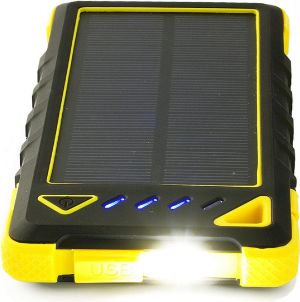 Powerbank PowerNeed Sunen Power Bank 8000mAh z panelem solarnym 0.95W, żółty (S8000Y) 14