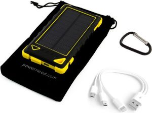 Powerbank PowerNeed Sunen Power Bank 8000mAh z panelem solarnym 0.95W, żółty (S8000Y) 6