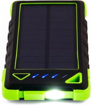 Powerbank PowerNeed Sunen Power Bank 8000mAh z panelem solarnym 0.95W, zielony (S8000G) 3