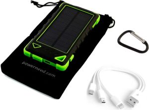 Powerbank PowerNeed Sunen Power Bank 8000mAh z panelem solarnym 0.95W, zielony (S8000G) 5