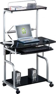 Techly Biurko mobilne z nadstawką czarne 3