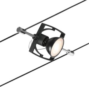 Paulmann Wire spot MacII max1x10W GU5,3 Czarny mat/Chrom 12V DC 60VA Metal/ Tworzywo sztuczne 1