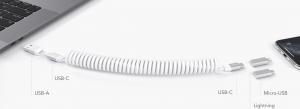 Kabel USB Vonmählen USB-A + USB-C - USB-C + microUSB + Lightning 1.2 m Biały (VM-ARB-01 White) 3
