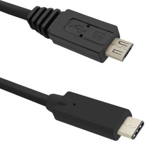 Kabel USB Qoltec 3.1 typC Męski / MicroUSB 2.0 A Męski | 1,0m (50475) 1