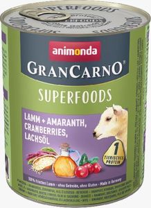 Animonda GranCarno Superfoods smak: jagnięcina, amarantus, żurawina, olej z łososia - puszka 800g 1