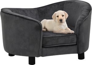 vidaXL Sofa dla psa, ciemnoszara, 69x49x40 cm, pluszowa 1