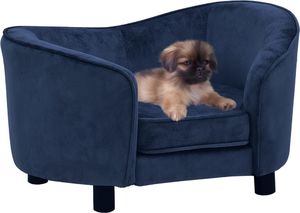 vidaXL Sofa dla psa, niebieska, 69x49x40 cm, pluszowa 1