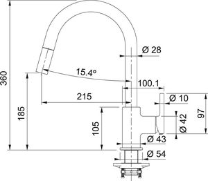 Bateria kuchenna Franke Lina PullOut stojąca czarna matowa (115.0626.053) 2