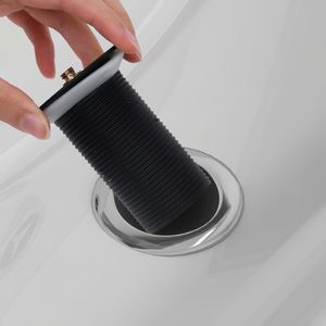 vidaXL Korek przelewowy klik-klak, czarny, 6,4x6,4x9,1 cm 4