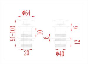 vidaXL Korek przelewowy klik-klak, czarny, 6,4x6,4x9,1 cm 8