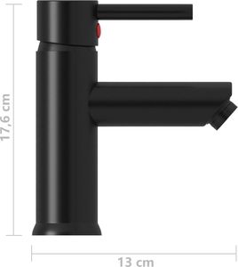 Bateria umywalkowa vidaXL stojąca czarny (149066) 5