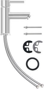 Bateria umywalkowa vidaXL stojąca chrom (149065) 4