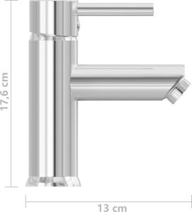Bateria umywalkowa vidaXL stojąca chrom (149065) 5