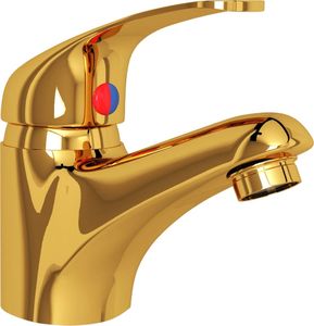 Bateria umywalkowa vidaXL Bateria umywalkowa z mieszaczem, złota, 13x10 cm 2