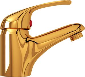 Bateria umywalkowa vidaXL Bateria umywalkowa z mieszaczem, złota, 13x10 cm 3