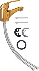 Bateria umywalkowa vidaXL Bateria umywalkowa z mieszaczem, złota, 13x10 cm 4