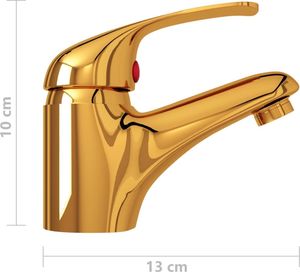 Bateria umywalkowa vidaXL Bateria umywalkowa z mieszaczem, złota, 13x10 cm 5