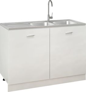 Zlewozmywak vidaXL  kuchenny dwukomorowy, srebrny, 1200x500x155 mm, stal 4